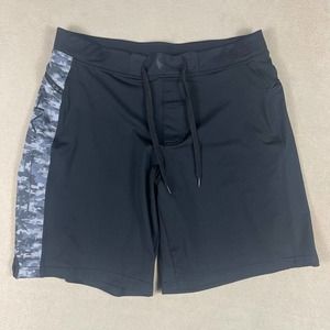 Hylete Above Knee Mens Training Shorts L Black Drawstring Waist Zipper Pockets